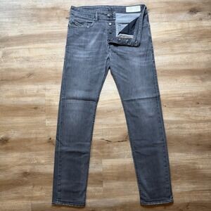 Diesel Buster Jeans Men 32x32 Gray Slim Tapered Stretch Charcoal Wash 082AS